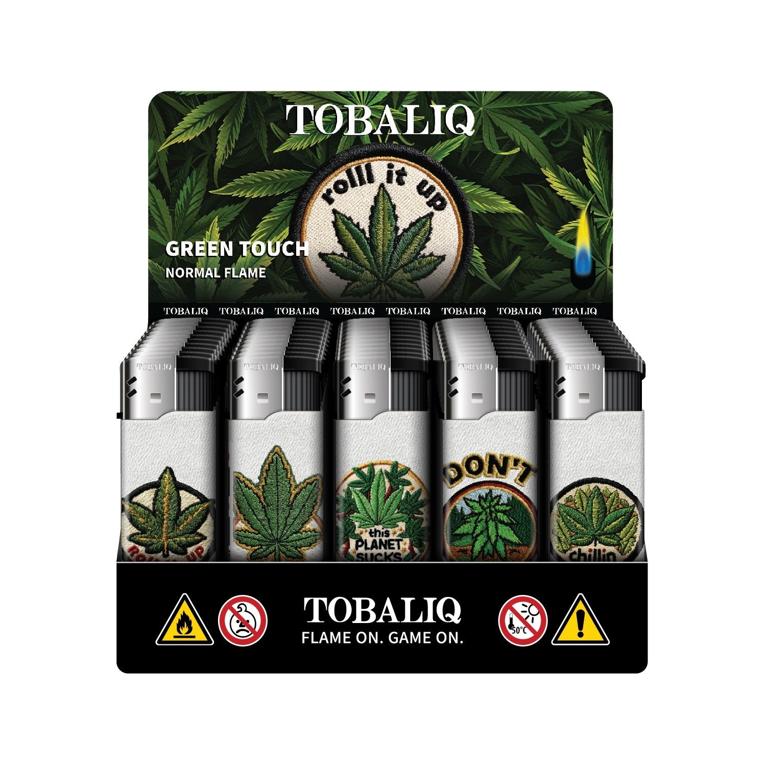 TOBALIQ Feuerzeug GREEN TOUCH Display