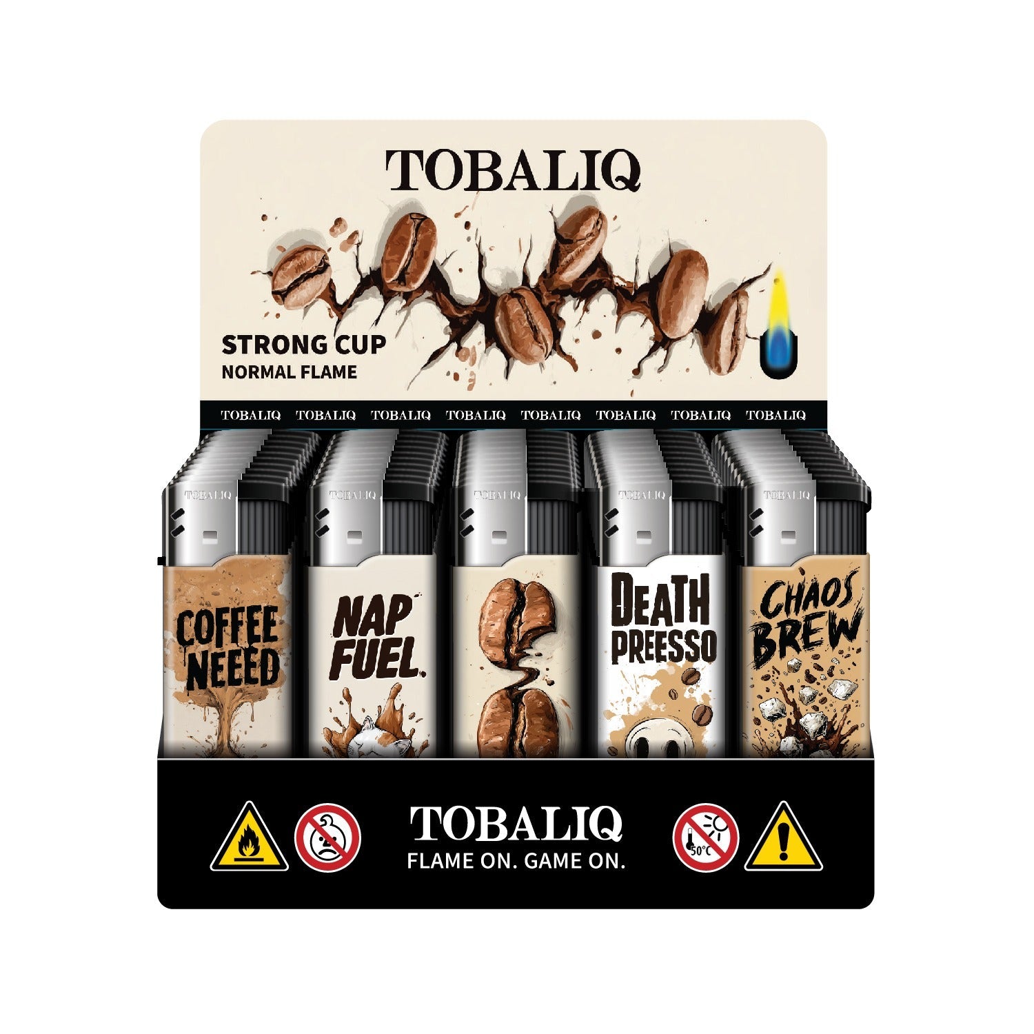 TOBALIQ Feuerzeug STRONG CUP Display