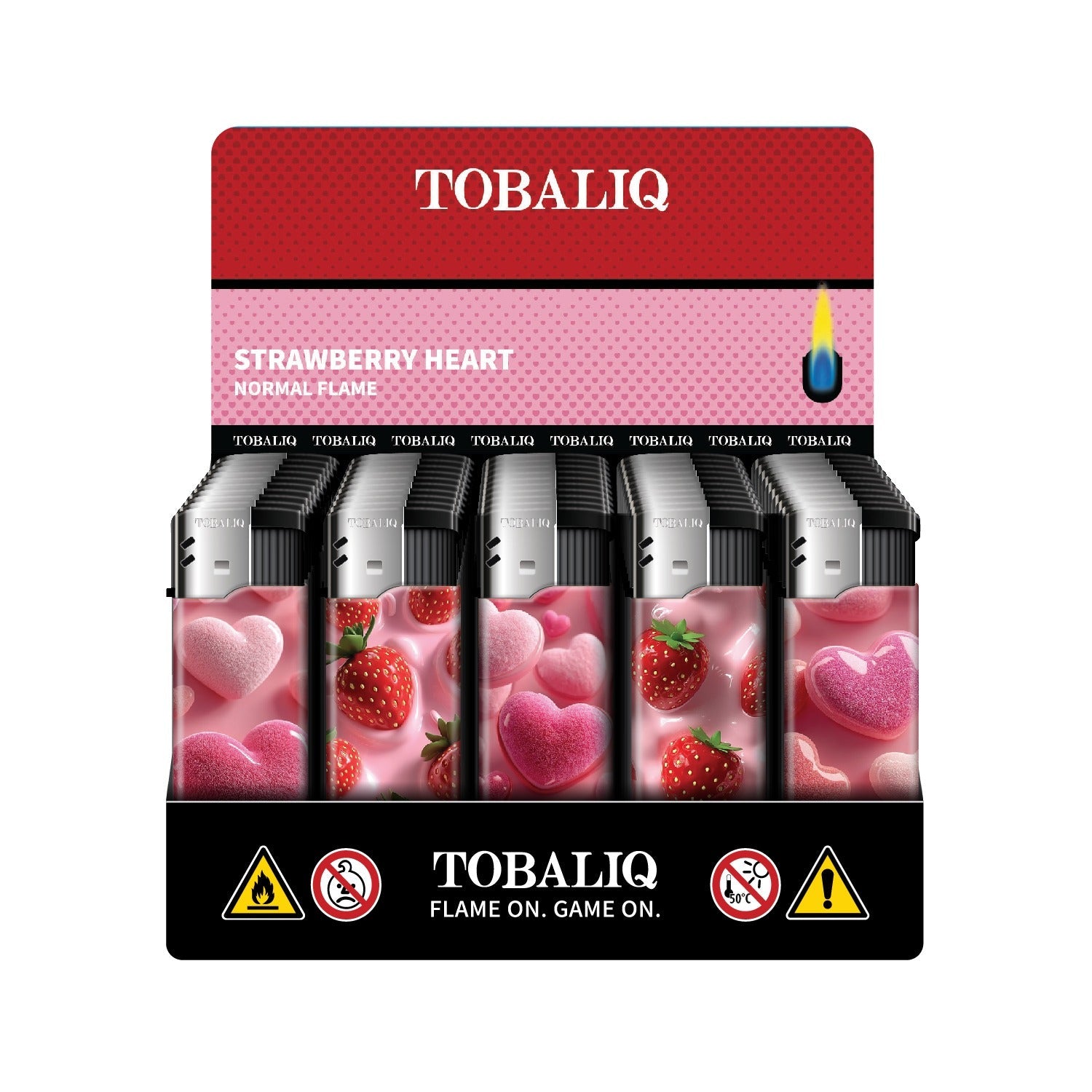TOBALIQ Feuerzeug STRAWBERRY HEART Display