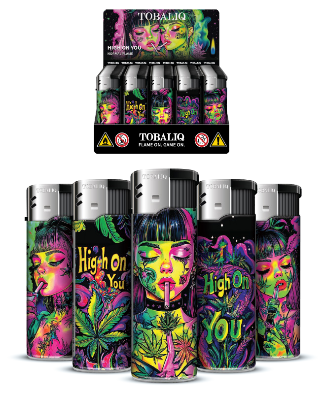 TOBALIQ Feuerzeug HIGH ON YOU Display