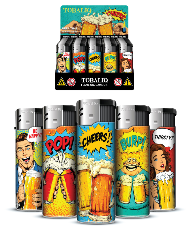 TOBALIQ Feuerzeug BEER TIME Display