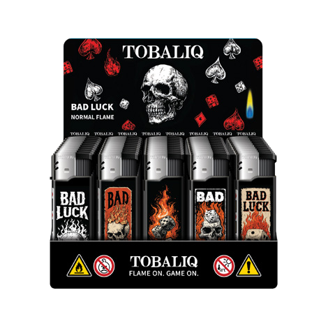 TOBALIQ Feuerzeug BAD LUCK Display