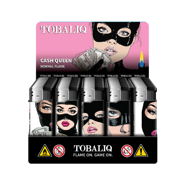 TOBALIQ Feuerzeug CASH QUEEN Display