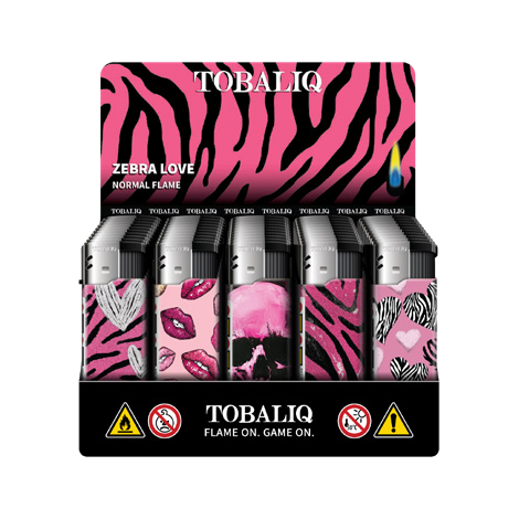 TOBALIQ Feuerzeug ZEBRA LOVE Display