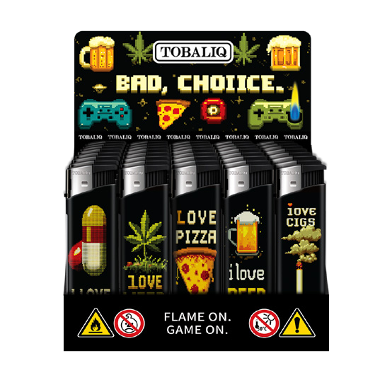 TOBALIQ Feuerzeug BAD CHOICE Display