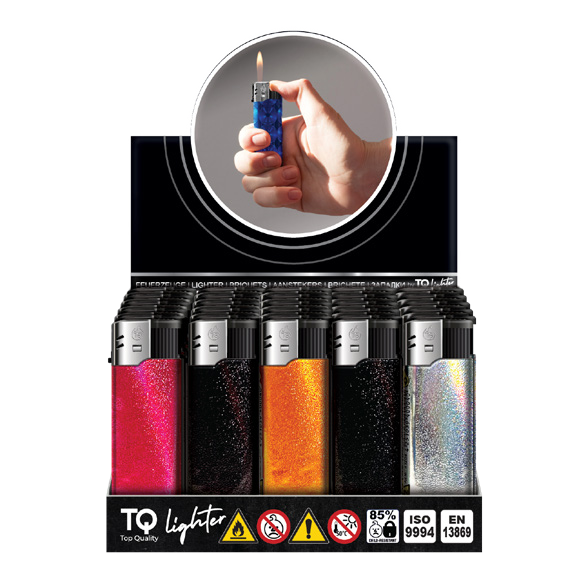 TOBALIQ Feuerzeug GLITTER Display