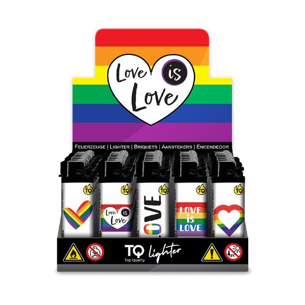 TOBALIQ Feuerzeug LOVE IS LOVE Display