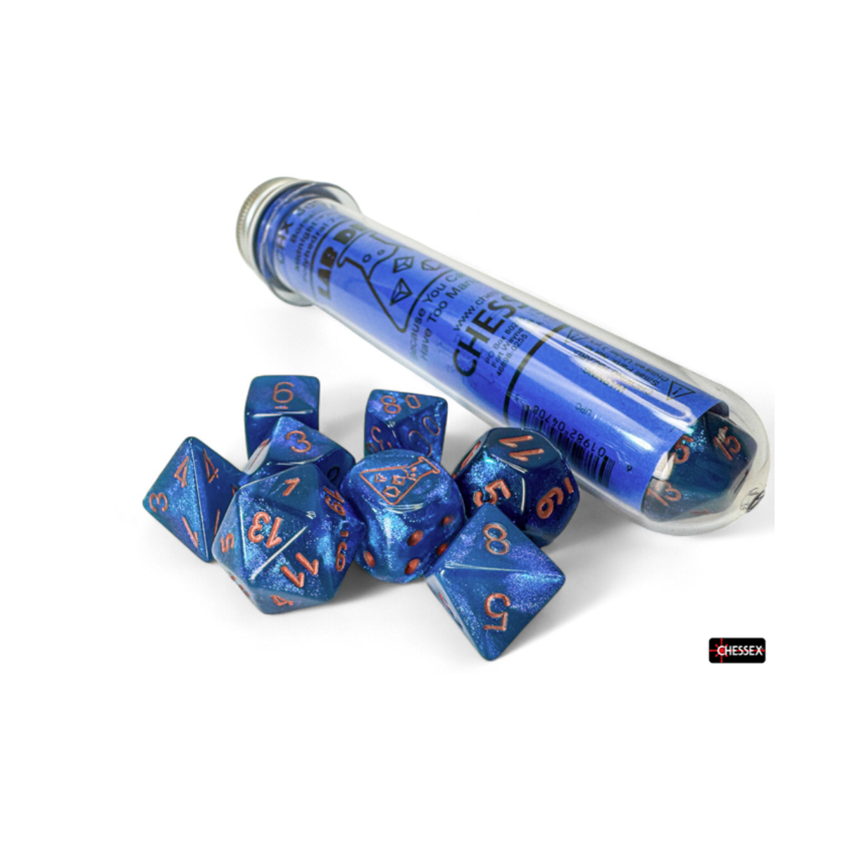 Chessex Borealis Midnight/Copper Polyhedral 7-Dice Set (with bonus die)