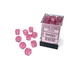 Chessex Borealis Pink/Silver Luminary 12mm D6 Dice Block (36 Würfel)