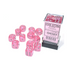 Chessex Borealis Pink/Silver Luminary 16mm D6 Dice Block (12 Würfel)