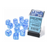 Chessex Borealis Sky Blue/White Luminary 16mm D6 Dice Block (12 Würfel)