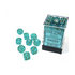 Chessex Borealis Teal/Gold Luminary 12mm D6 Dice Block (36 Würfel)