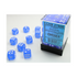Chessex Frosted Blue/White 12mm D6 Dice Block (36 Würfel)