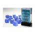 Chessex Frosted Blue/White 16mm D6 Dice Block (12 Würfel)