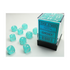 Chessex Frosted Teal/White 12mm D6 Dice Block (36 Würfel)