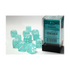 Chessex Frosted Teal/White 16mm D6 Dice Block (12 Würfel)