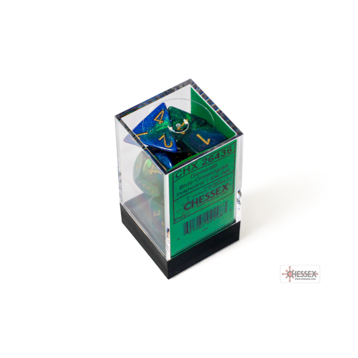 Chessex Gemini Blue-Green/Gold Polyhedral 7-Dice Set