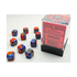 Chessex Gemini Blue-Red/Gold 12mm D6 Dice Block (36 Würfel)
