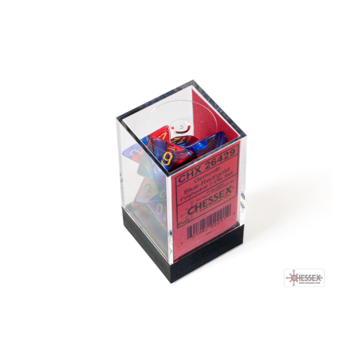 Chessex Gemini Blue-Red/Gold Polyhedral 7-Dice Set