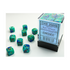 Chessex Gemini Blue-Teal/Gold 12mm D6 Dice Block (36 Würfel)