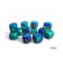 Chessex Gemini Blue-Teal/Gold 16mm D6 Dice Block (12 Würfel)
