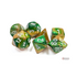 Chessex Gemini Gold-Green/White Polyhedral 7-Dice Set
