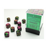 Chessex Gemini Green-Purple/Gold 12mm D6 Dice Block (36 Würfel)