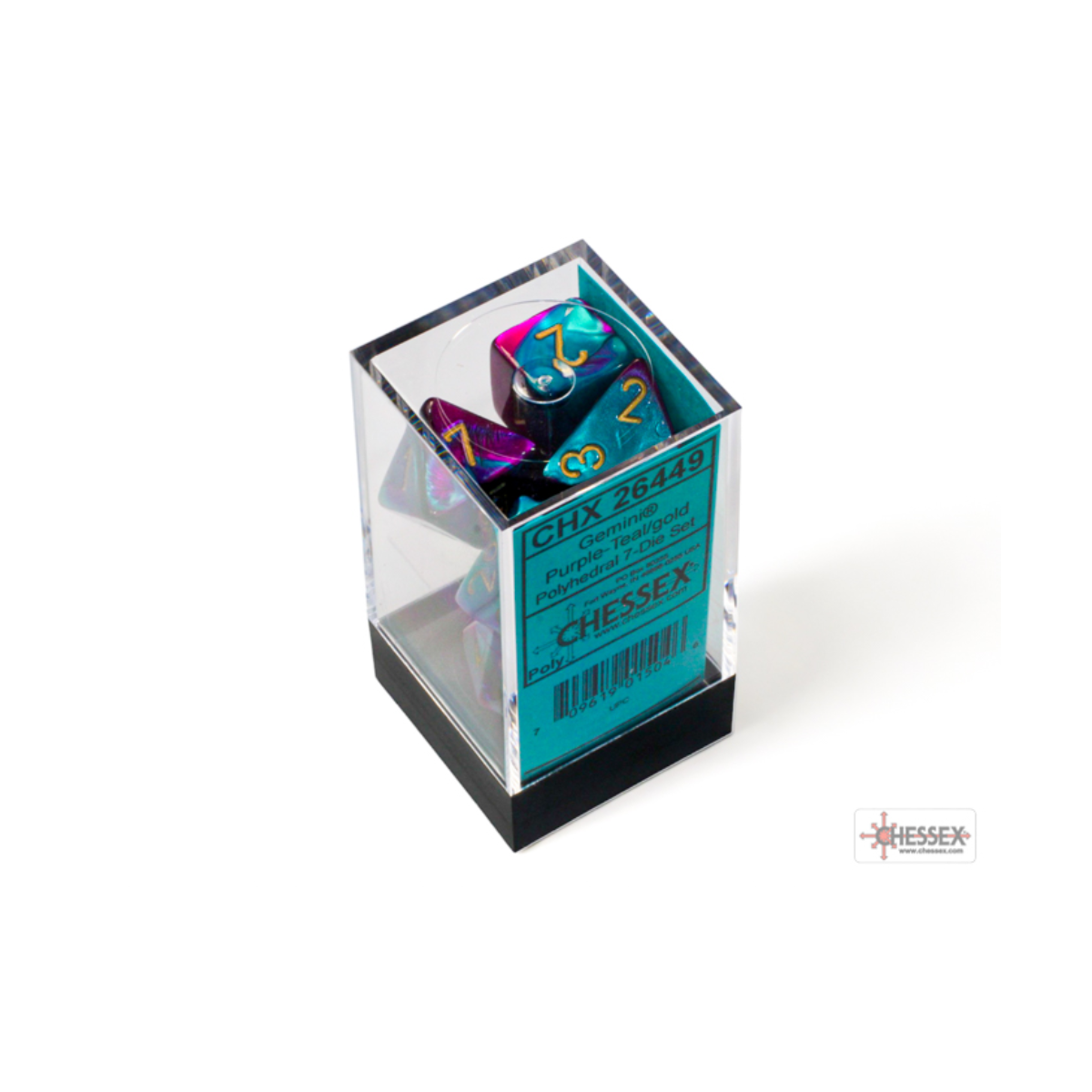 Chessex Gemini Purple-Teal/Gold Polyhedral 7-Dice Set