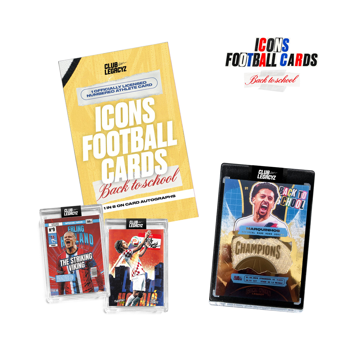 Club Legacyz Icons 5th Edition Back to School Football Cards - Display