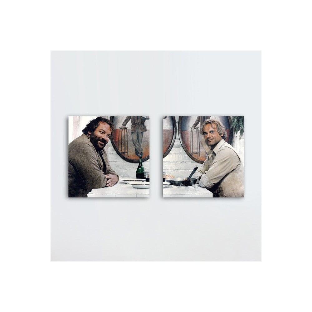 Das Krokodil und sein Nilpferd - Glasbild-Set (2 Glasbilder à 20x20cm) - Bud Spencer