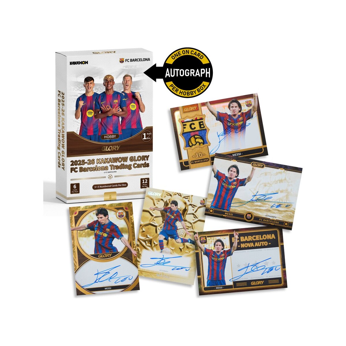 KAKAWOW - GLORY FC Barcelona 2025-26 Trading Cards: Hobby Box (12 Packs)