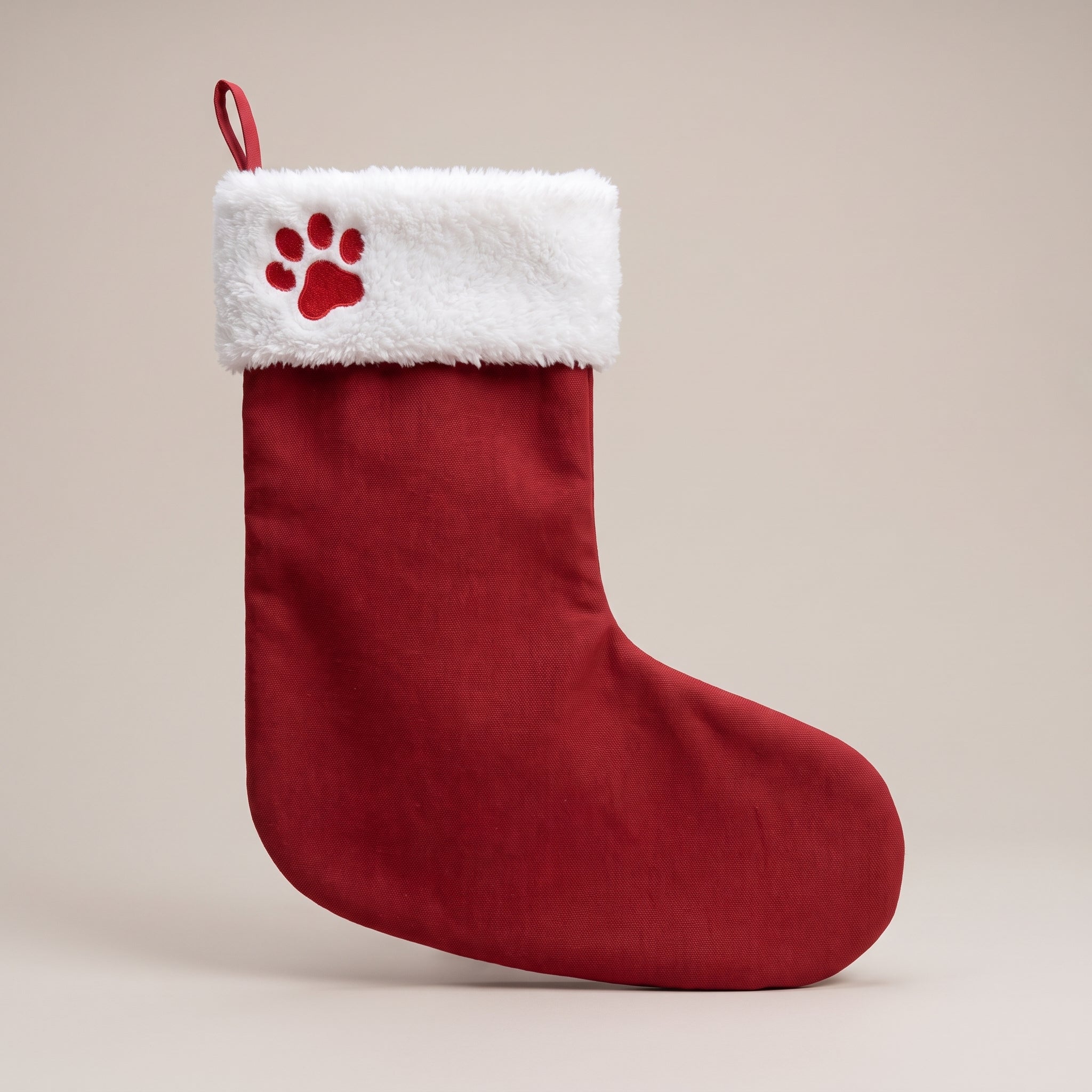 Weihnachtsstiefel für Hunde – Nikolausstrumpf mit Pfote zum Aufhängen am Kamin | Rot-Weiß & Schwarz-Weiß
