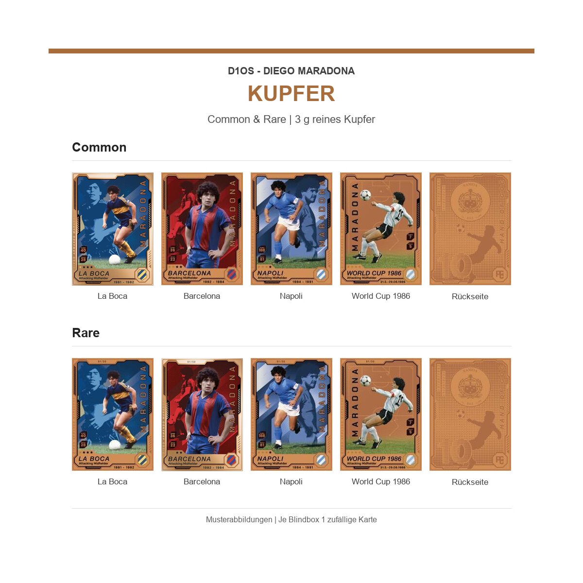 PCCards - Diego Maradona Blind Box - Edelmetall Karten