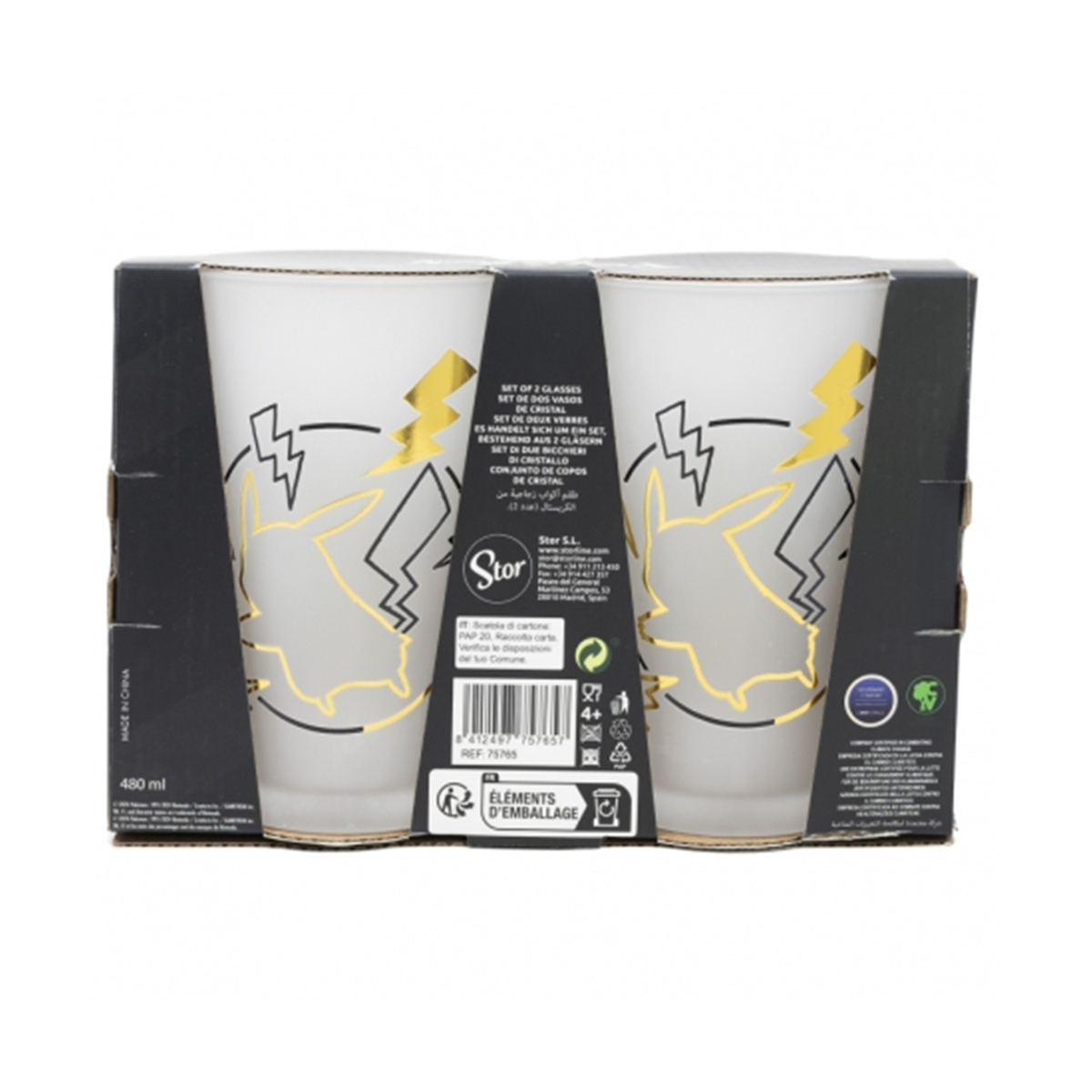 Pokémon - Pokémon "Recharging" Gläser 490 ml (2 Gläser)
