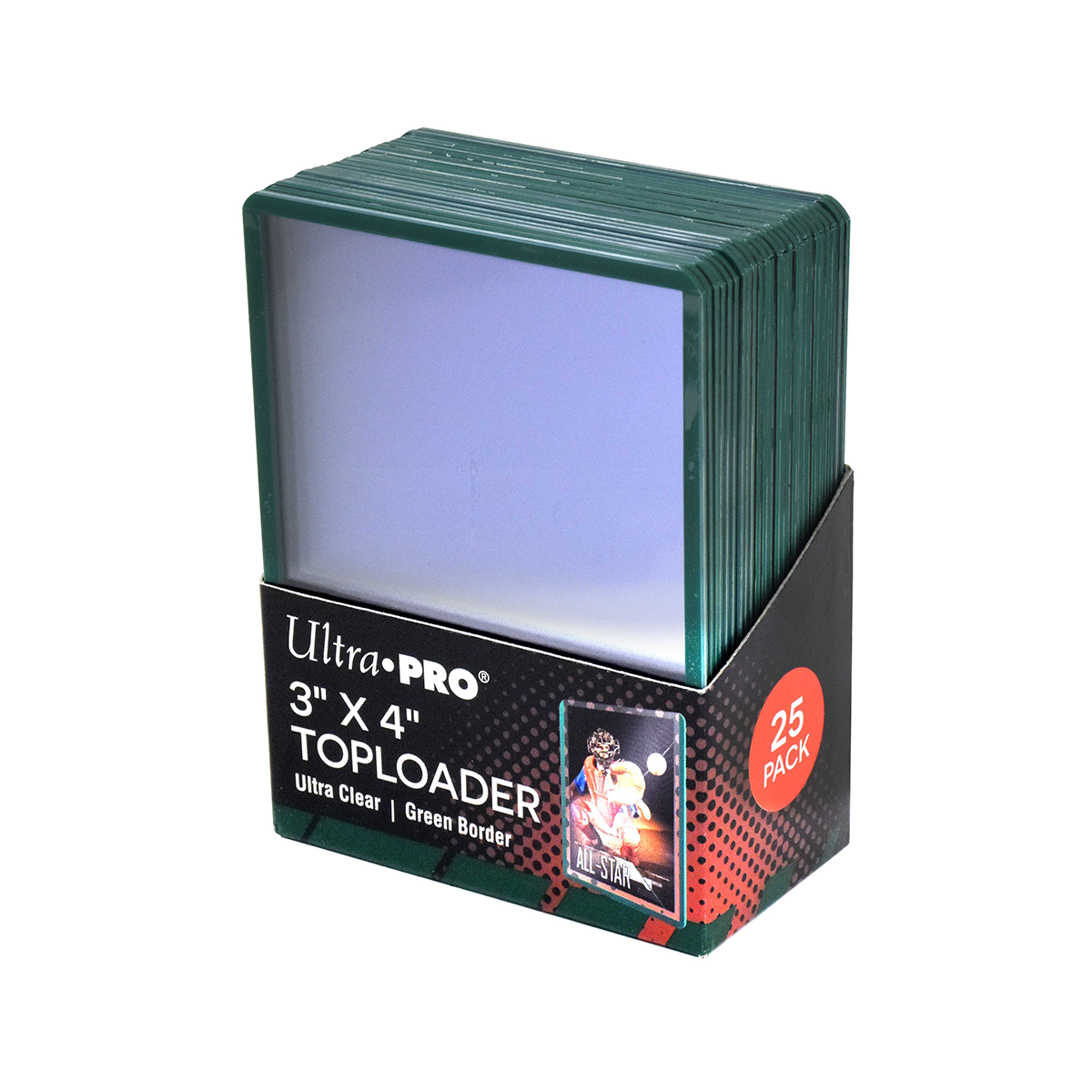 Ultra PRO 3" x 4" Green Border Toploader 25ct