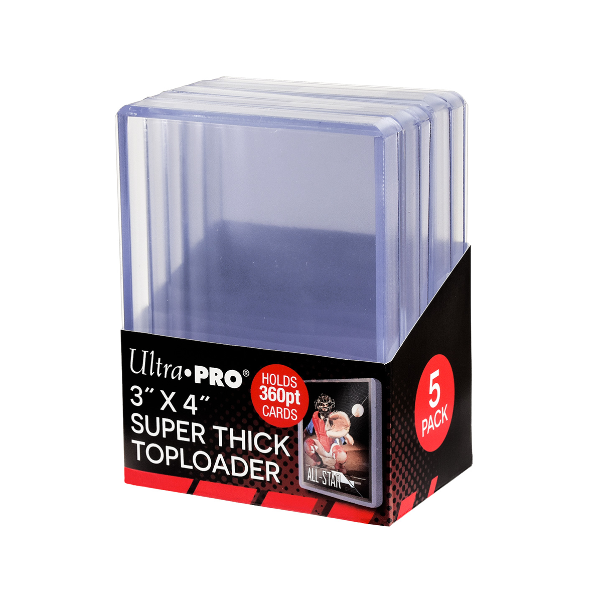 Ultra PRO 3" X 4" Super Thick 360PT Toploader 5ct