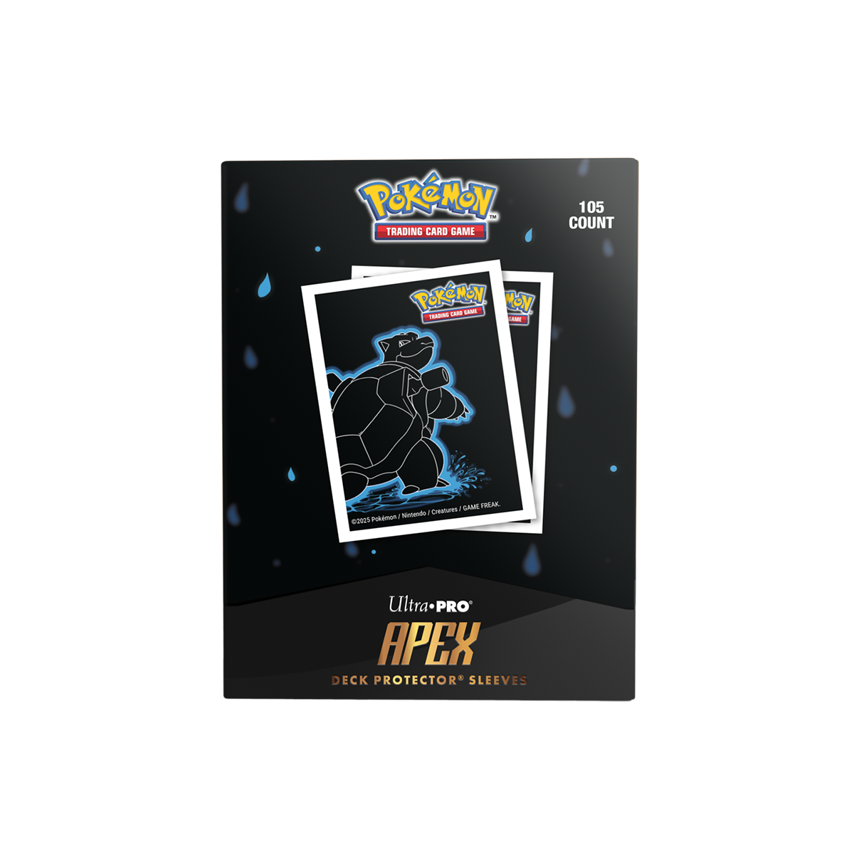 Ultra PRO Neon Kanto 105ct APEX™ Deck Protector Sleeves Blastoise for Pokémon